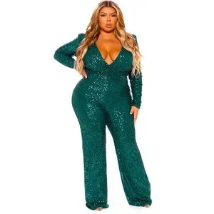 Fashion Nova Pants Jumpsuits Samantha Sequin Jumpsuit